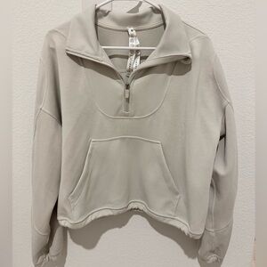 Lululemon Brushed Softstreme Ribbed Half Zip - Color Bone - Size 12